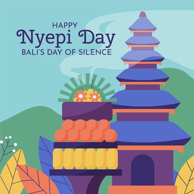 Flat nyepi illustration