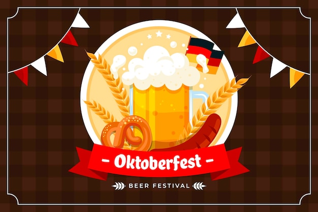 Flat oktoberfest background