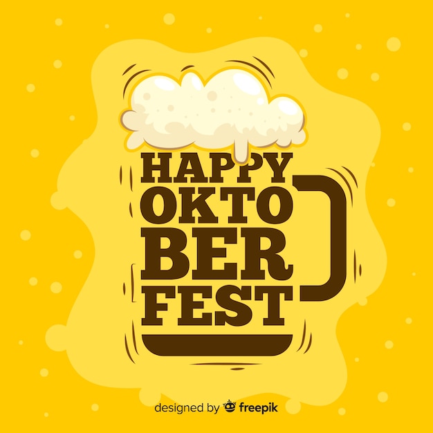 Flat oktoberfest draft beer with lettering