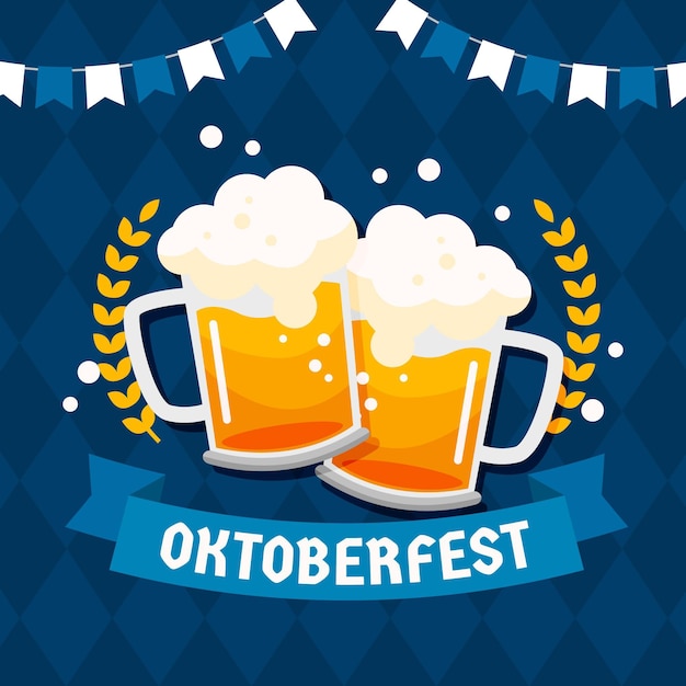 Flat oktoberfest illustration