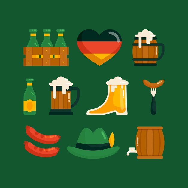 Flat oktoberfest illustration