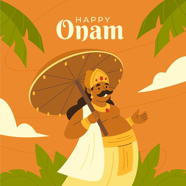 Flat onam illustration