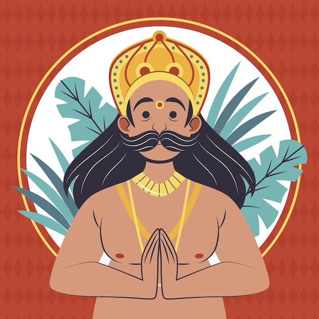 Flat onam illustration