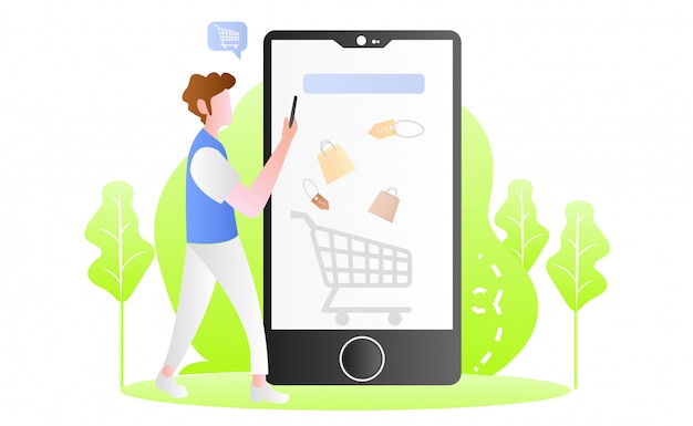 Flat online shopping illustration