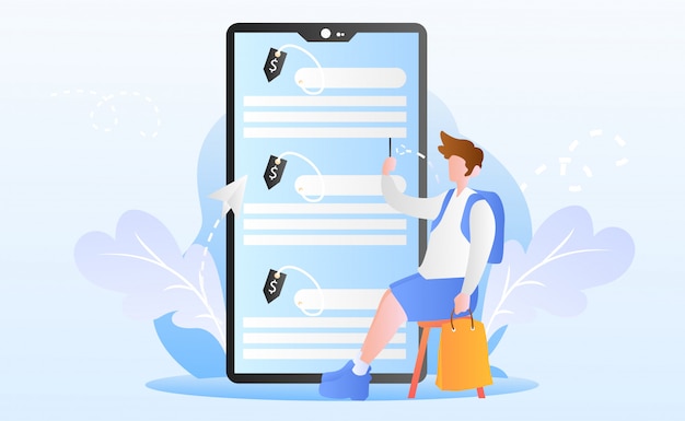 Flat online shopping illustration