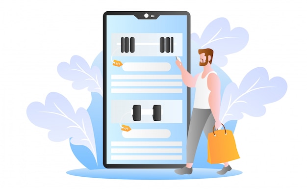 Flat online shopping illustration