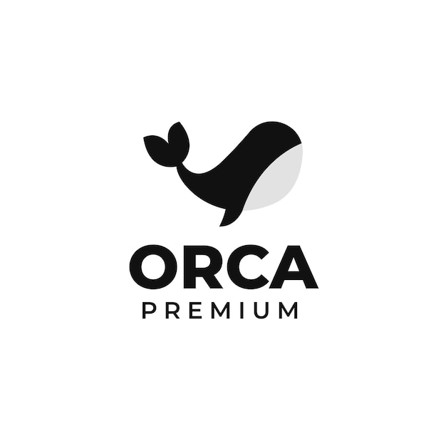 Flat orca whale logo design vector concept illustration idea