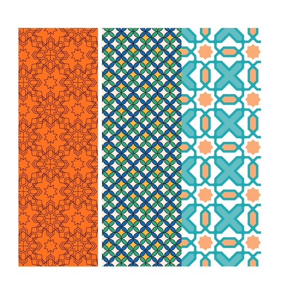 Flat ornamental arabic pattern collection