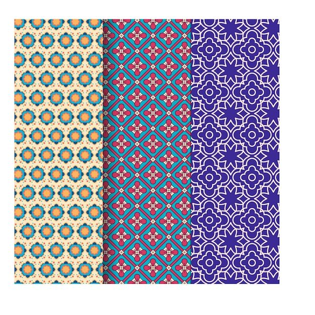 Flat ornamental arabic pattern collection