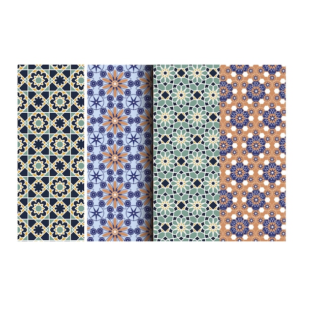 Flat ornamental arabic pattern collection