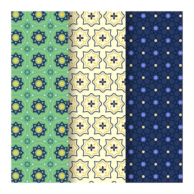 Flat ornamental arabic pattern collection