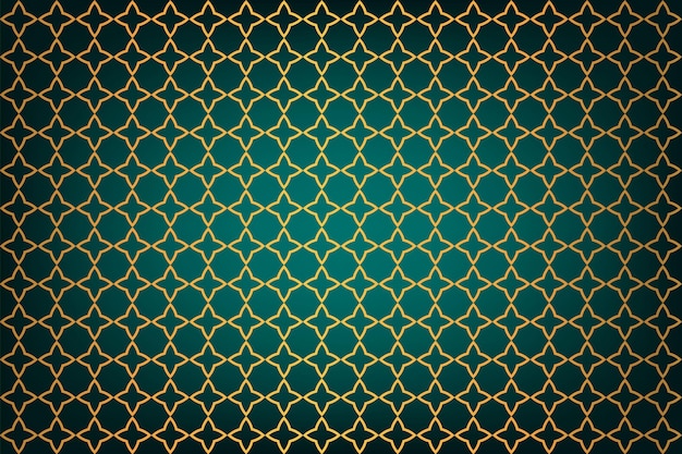 Flat ornamental arabic pattern Gradient golden arabic pattern