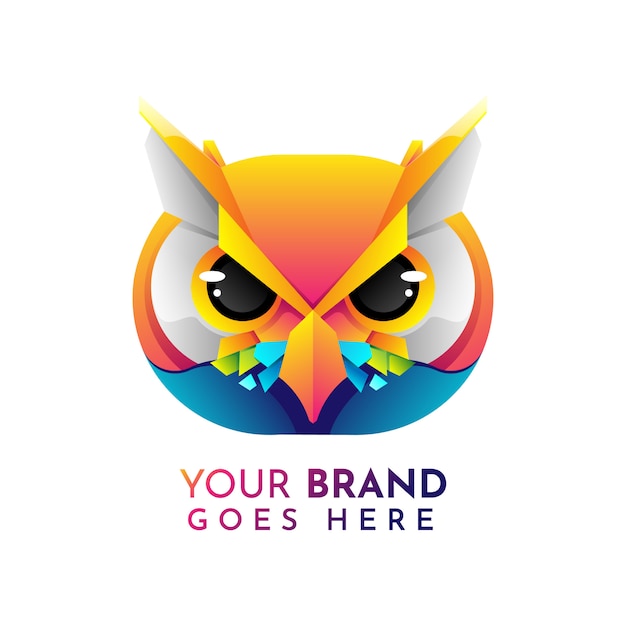 Flat Owl logo template