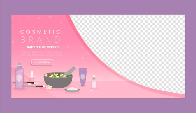 Vector flat packaging horizontal banner template