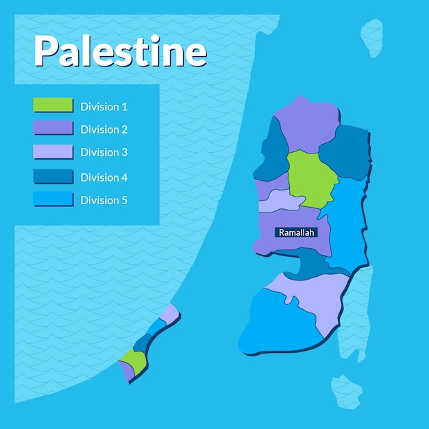 Flat palestine map illustration