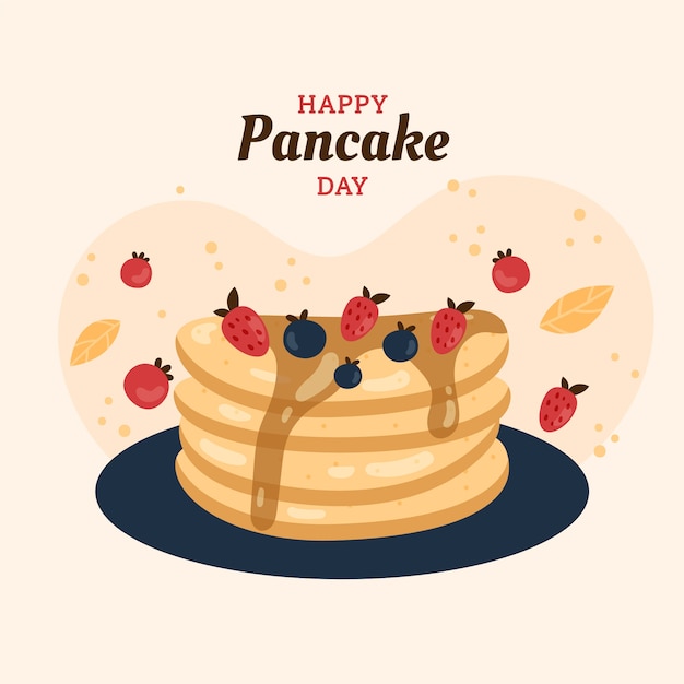 Flat pancake day illustration