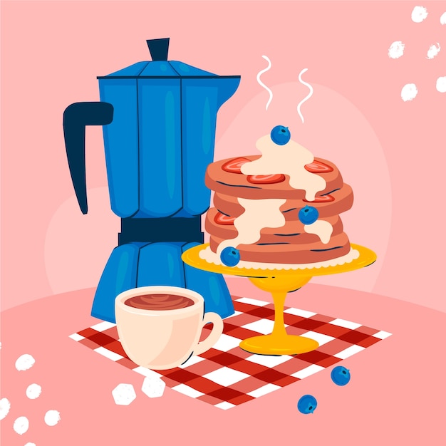 Flat pancake day illustration