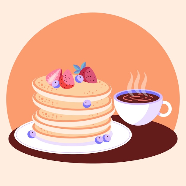 Flat pancake day illustration