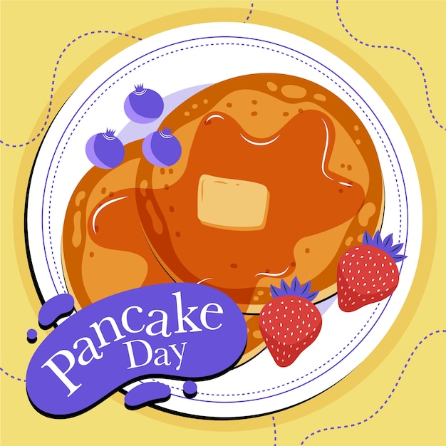 Flat pancake day illustration