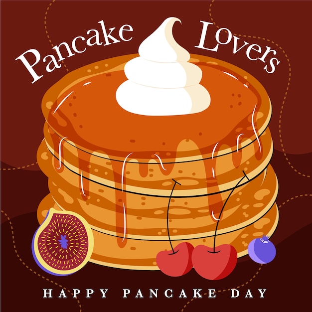 Flat pancake day illustration