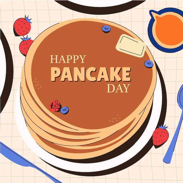 Vector flat pancake day illustration