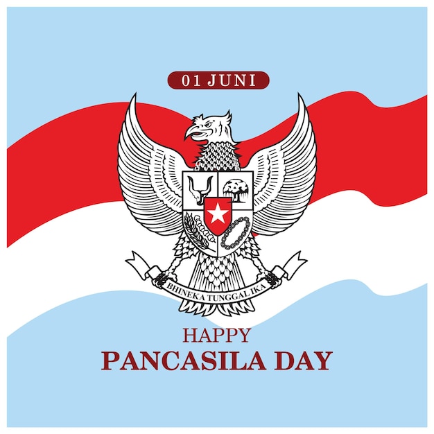 Flat pancasila day illustration