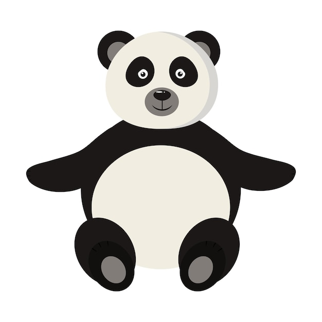 Flat panda illustration in vector Giant panda icon Asian animal icon