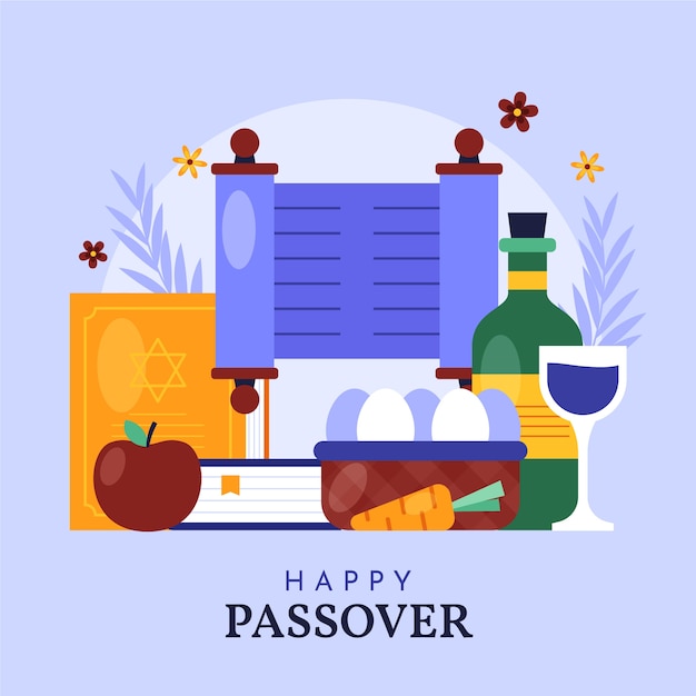 Vector flat passover illustration