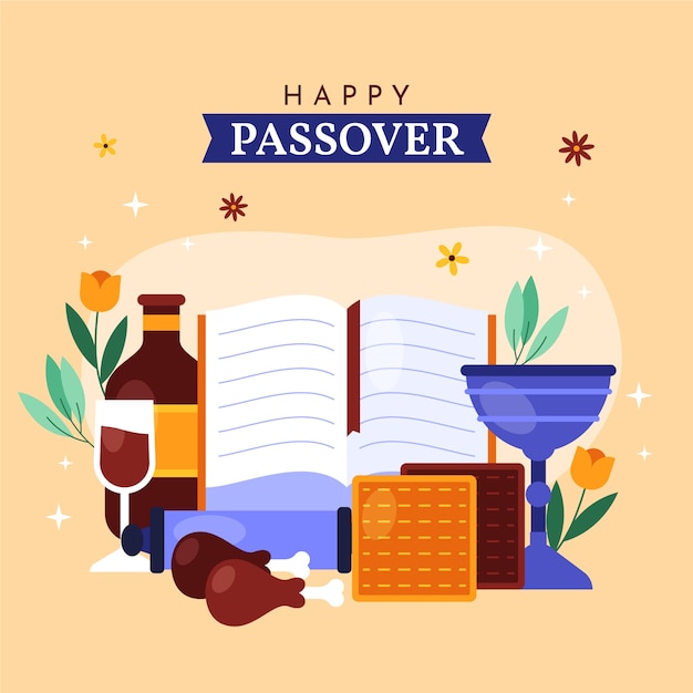 Vector flat passover illustration