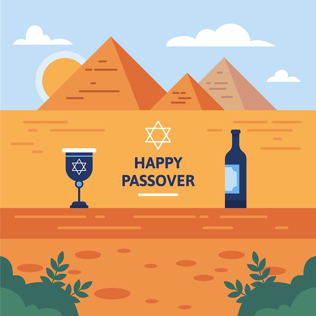 Flat passover illustration