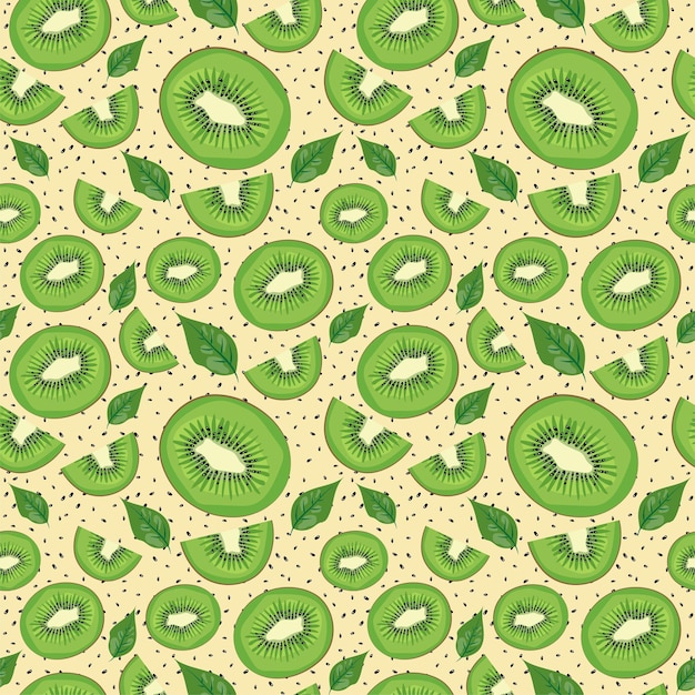 Flat pattern kiwi green print