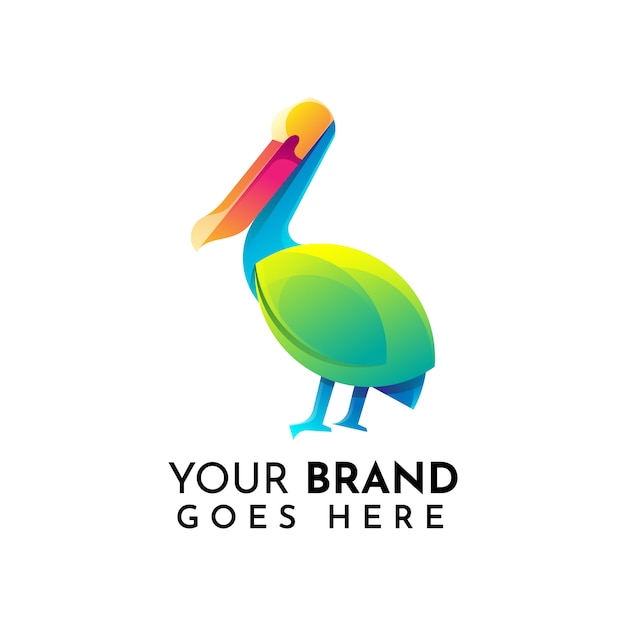 flat pelican logo template