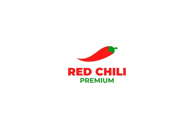 Flat pepper chili logo design vector illustration