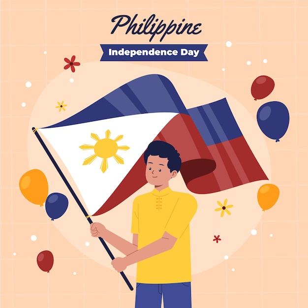 Vector flat philippine independence day illustration