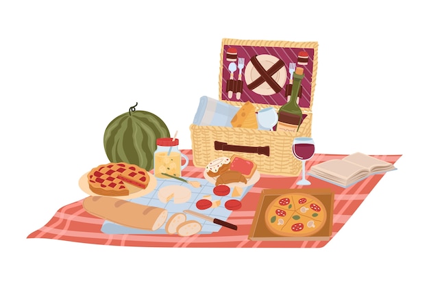 Flat picnic illustration