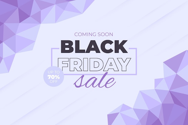 Flat polygonal black friday background