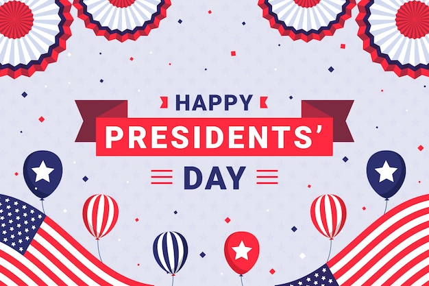 Flat presidents day background