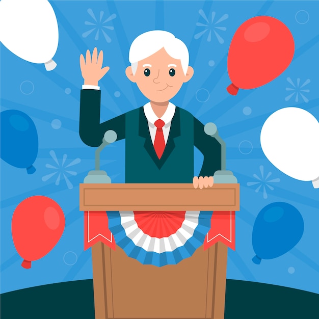 Flat presidents day illustration