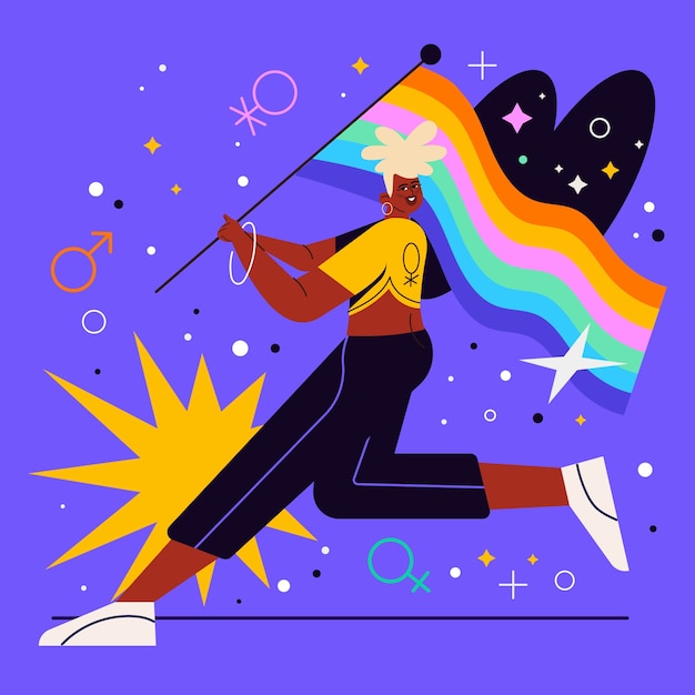 Flat pride month celebration illustration