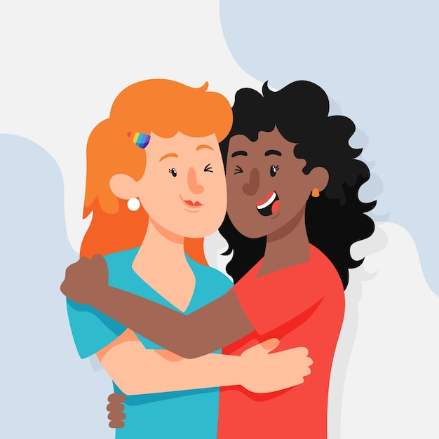 Flat pride month lgbt illustration