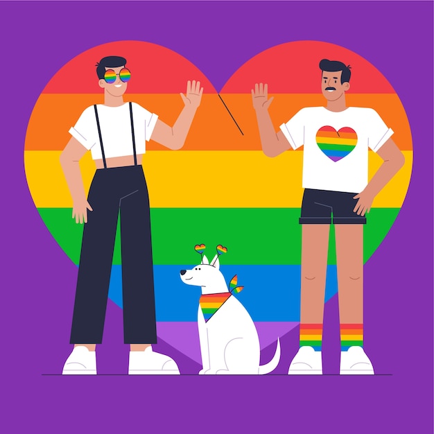 Flat pride month lgbt illustration