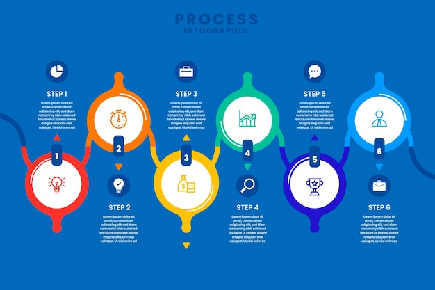 Flat process infographic template