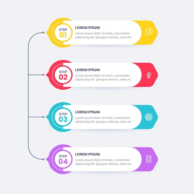 Flat process infographic template