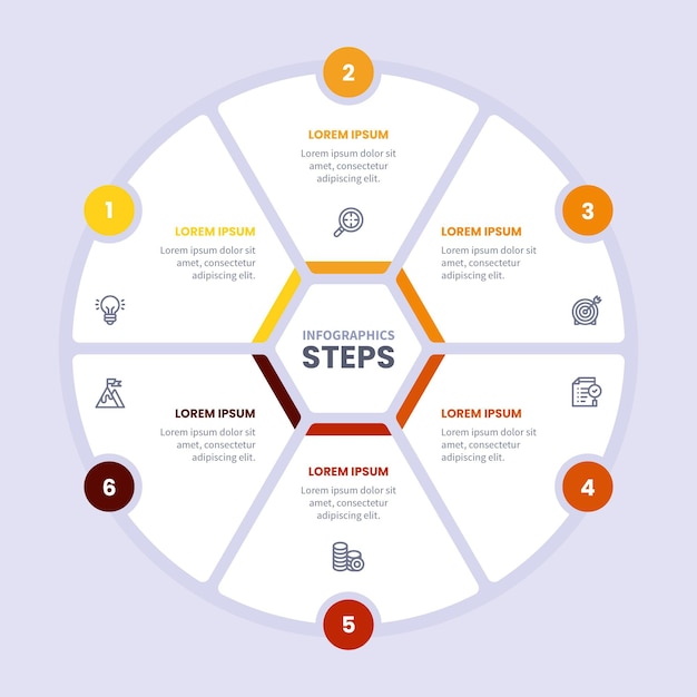 Flat process infographic template