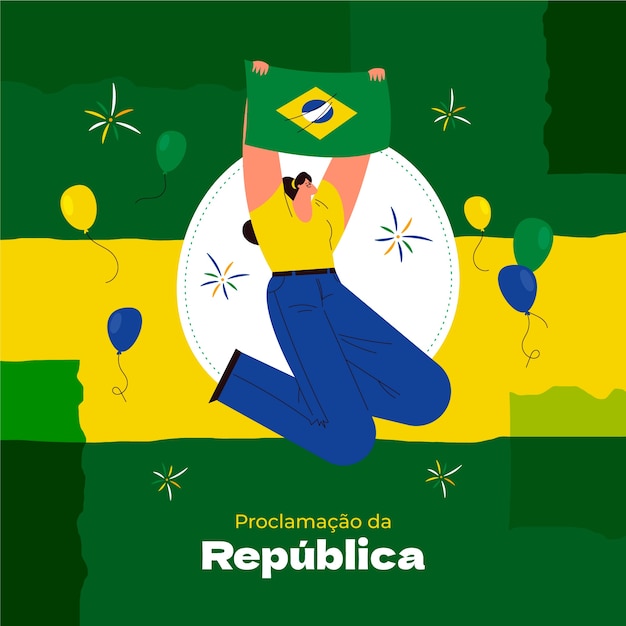 Flat proclamacão da republica illustration