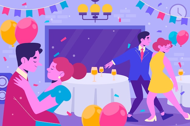 Flat prom illustration