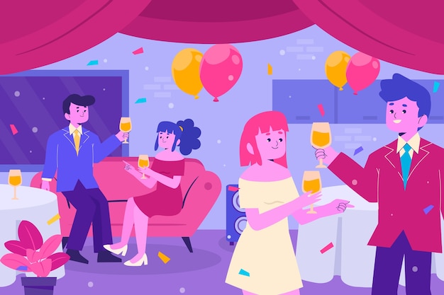 Flat prom illustration