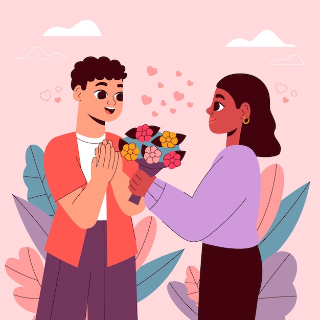 Flat propose day illustration