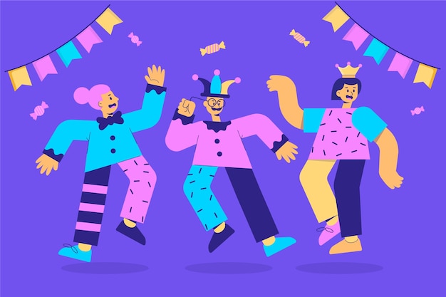 Flat purim illustration