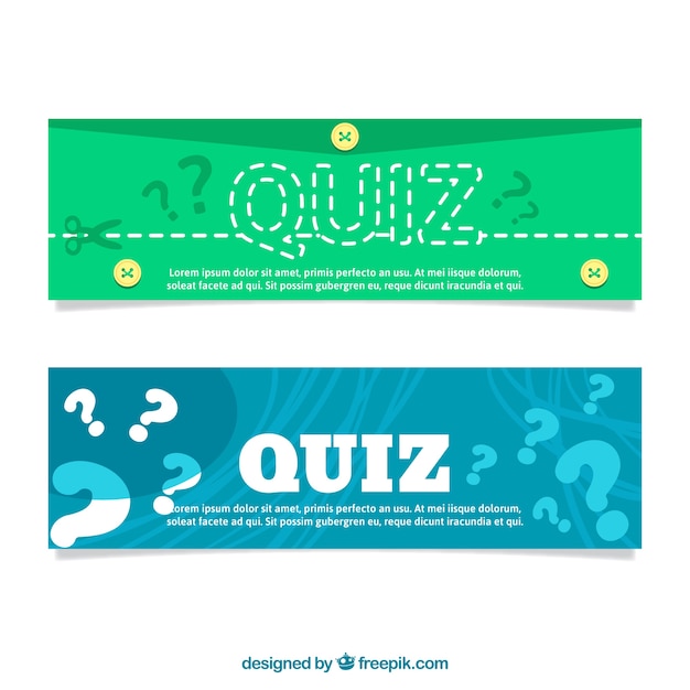 Flat quiz banners